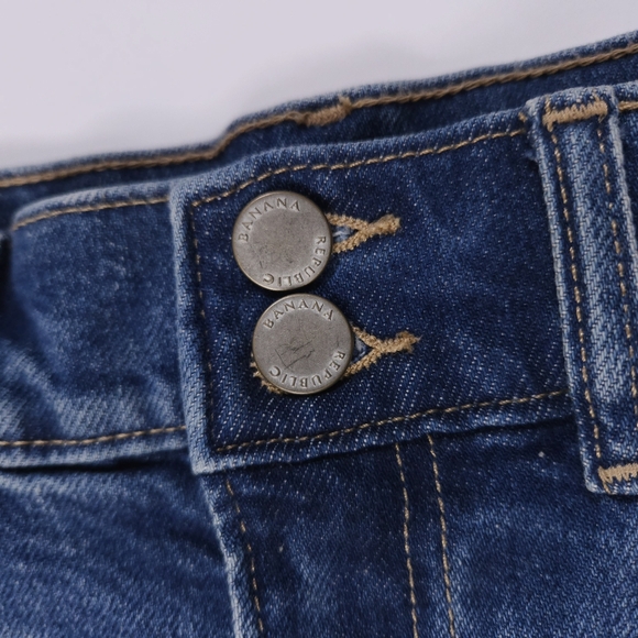 Banana Republic High Rise Wide Leg Crop Medium Wash Blue Jeans 30 - Picture 3 of 14